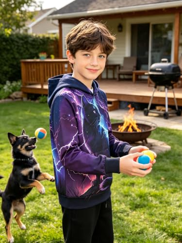 Image of TUONROAD Boys Hoodies 3D Graphic Sweatshirt Lightweight Pullover 6-16T cool