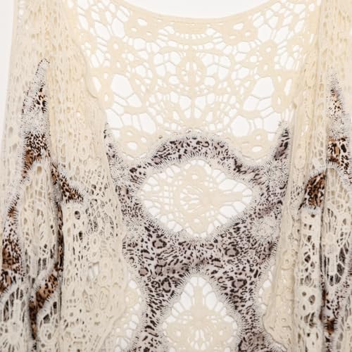 Image of JASTIE Women Open Stitch Cardigan Boho Sleeveless Hippie Summer Hollow Out Solid Crochet Vest