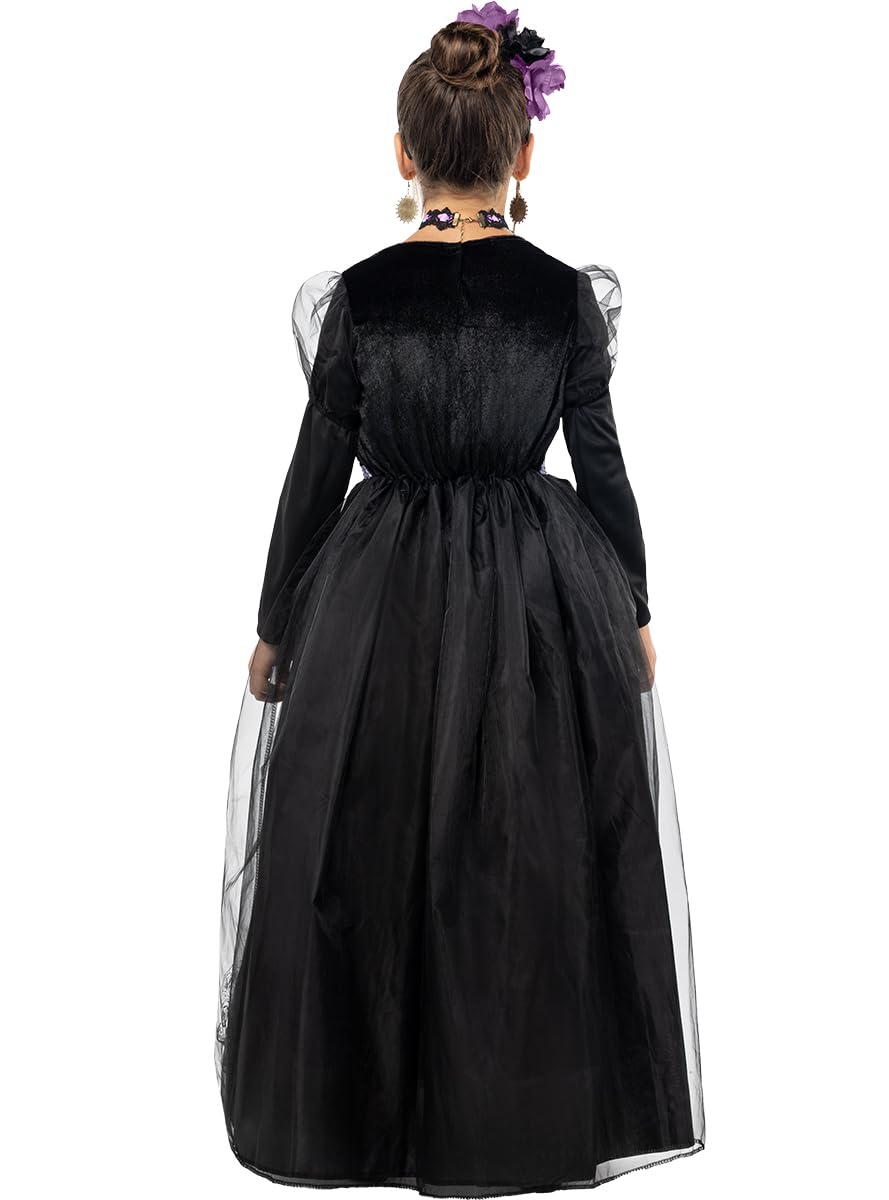 Funidelia | Costume di Catrina per il Giorno dei Morti per bambina Teschio messicano & Halloween - Costume per bambini e accessori per Feste, Carnevale e Halloween