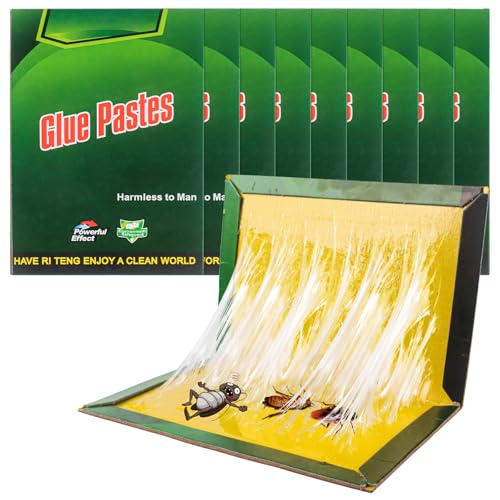 10 Piezas Trampa Pegajosa Trampa para Grillos, 31.5 Cm X 21 Cm Trampas Pegajosas, Trampa para Cucarachas, Placas De Trampa De Plagas, Pegajosa Y Fácil De Usar para Plagas, contra Cucarachas