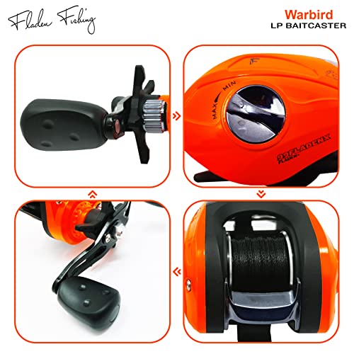 FLADEN Fishing, Warbird Baitcaster Reel, FLADEN Warbird Baitcaster Reel, Low Profile, Pre Spooled with 0.25mm braided line - Image 4