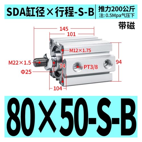 Cylindre pneumatique SDA compact pour espace restreint et détection fixe - 3