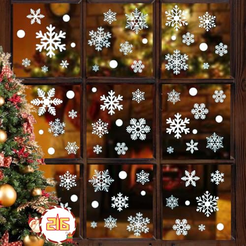 216 Pcs Fensterbilder Weihnachten Selbstklebend,Fenstersticker...
