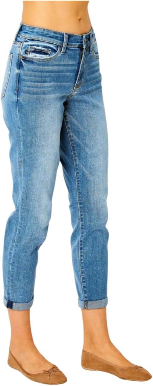 Judy Blue Cuffed Hem Slim Jeans