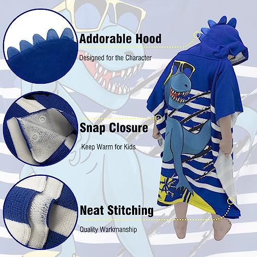 Growell Hooded Kids Beach Towels - Toddler Bath Towel Girls Boys Swim Cover-Ups For Ages 4 To 10 Kids Pool Towels Quick Dry Lightweight Soft Microfiber Poncho 30X30 With Bag thumb #2