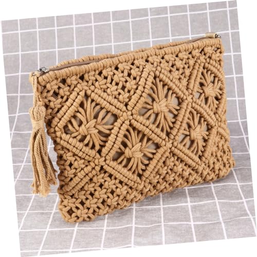 1pc Clutch Strap Handbag Beach Bag String White Women's Bohemia4