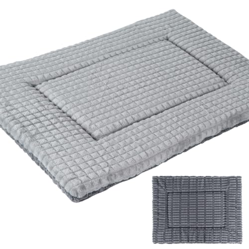 IEUUMLER Hundebett, Waschbare Hundematte, Memory Foam Hundekissen Flauschig und Warme Hundedecke für Unterwegs, Katzenkissen für Große und Kleine Hunde oder Katze FC020 (Grau, S-60x45cm)