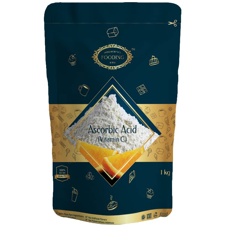 Fooding 100% Pure Organic Vitamin C Powder (L-Ascorbic Acid), 1Kg, For Immunity booster, Skin cell Protection, Skin Care Serum Making, collagen Booster (Food Grade, Vegan, Non GMO) (B0BHSJXS4L) Amazon Price History, Amazon Price Tracker