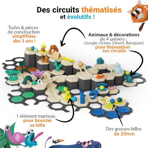 Ravensburger - Gravitrax Junior - Starter Set XXL My Planet 200 pièces - Circuit de Billes - Jeu de Construction créatif - Parcours de Billes à Construire - Dès 3 Ans - Version française - 27059
