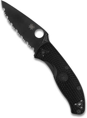 Spyderco Tenacious - Cuchillo plegable (7.77 pulgadas, hoja de acero inoxidable de 3,39 pulgadas, mango FRN negro)