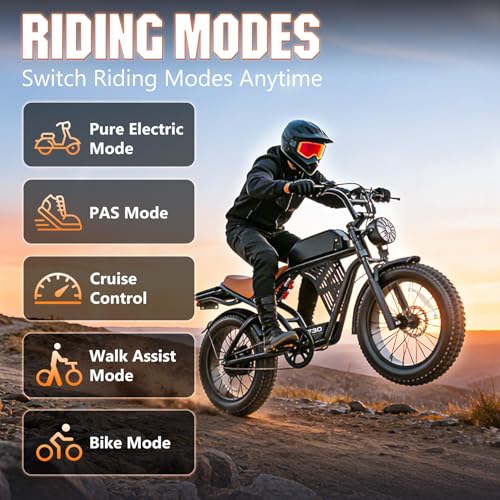 ASKGO Electric Bike for Adults, 2500W Peak Motor, 32MPH & 100 Miles, 48V 20Ah Large Battery, NFC & Password Unlock, Electric Dirt Bike with LCD, Dual Suspension & Brakes, 20" Fat Tire Off-Road Ebike - Image 5