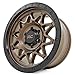Rough Country 78 Series Aluminum Wheel - 17x8.5, 6x5.5 Bolt Pattern, +0mm Offset, Simulated Beadlock Design Bronze Wheel with Black Lip