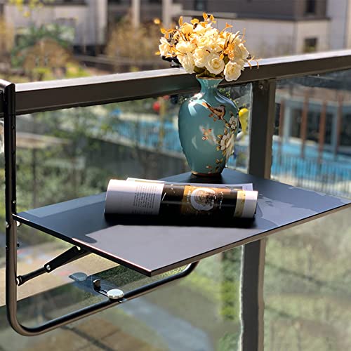 Mesa de bar de varanda para trilhos, mesa de deck dobrável ao ar livre, trilho pendurado dobrável al