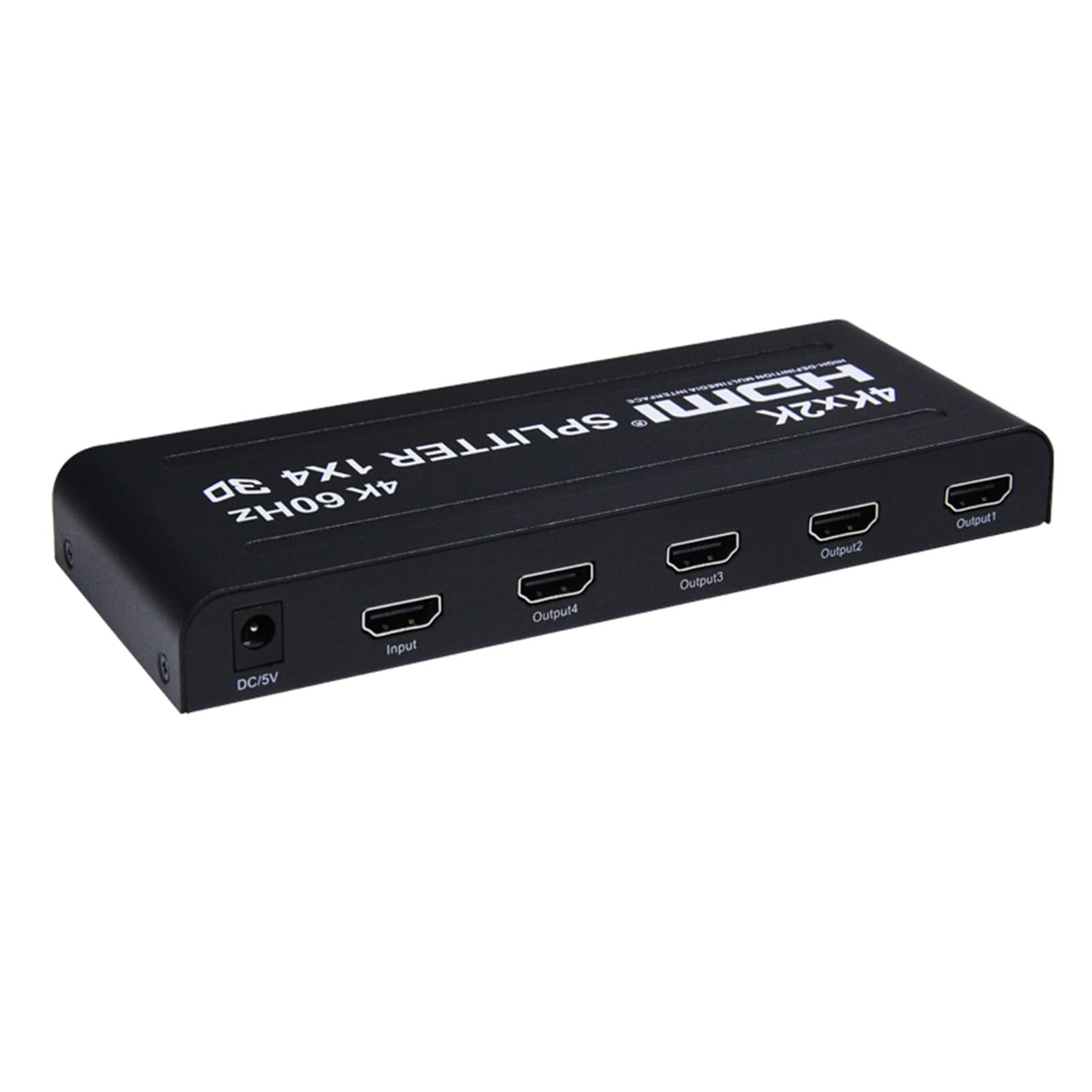 Powielacz i rozgałęźnik HDMI z kablem zasilającym, HDTV 1 do 4, 1 do 3/8/10/3D, monitor TV 4K do 60 Hz (4 porty)