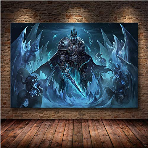 Mapa del Mundo De Warcraft Cartel Lienzo Pintura Arte De La Pared...