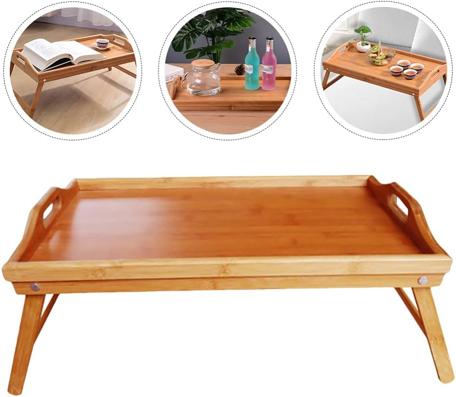 Wakauto 1pc Teaware Tray for Tea Service Folding Serving Plate Practical Organizer for Home Hotel Use for Cups Pots Natural Design