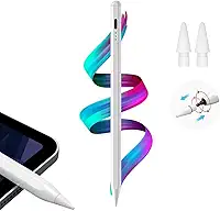 Caneta Pencil para iPad 10ª geração, carga rápida em 13 minutos, com rejeição de palma, sensível a inclinação, compatível com iPad 6/7/8/9/10/11, Pro 11'/12,9'/ M4, Air 3/4/5/M2/M3, Mini 5/6 PREMIUM
