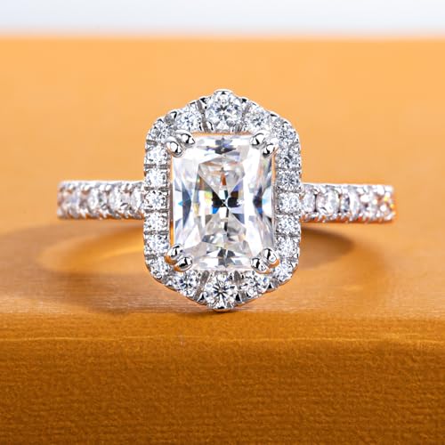 Cushion/Radiant Cut Moissanite Engagement Rings for Women 2/2.634cttw D Color VVS1 Clarity 925 Sterling Silver Wedding Promise Anniversary Rings with Certificate2