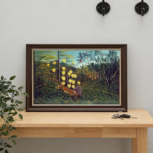 Impression sur toile Combat de tigre et buffle Henri Rousseau 30x45 cm - 7