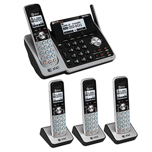 AT&T (TL88102) Dect 6.0 1-Handset 2-Line Landline Telephone Bundle with 3 Handsets and Dual Caller ID/Call Waiting