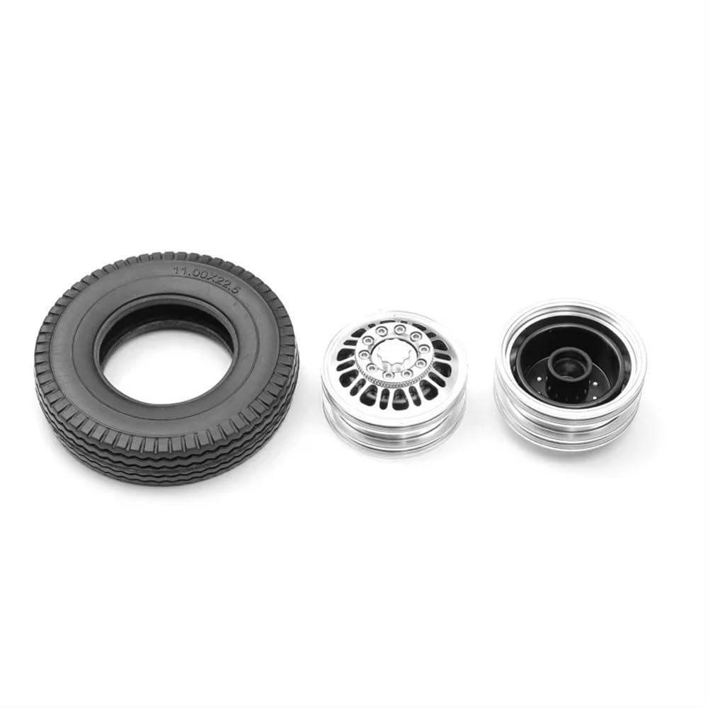 Pneumatici in gomma di larghezza 22mm 25mm compatibili con cerchi in metallo per ruota posteriore per parti di automobili per rimorchio RC in scala 1/14(REAR)