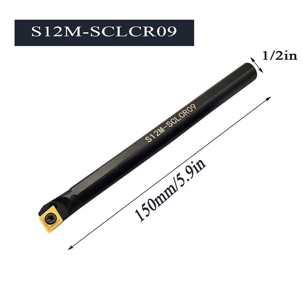 Drehwerkzeughalter für Mini-Bohrstangen-Set für CCMT09T304 Einsätze, 1,27 cm Schaft S12M-SCLCR09 für Stahl