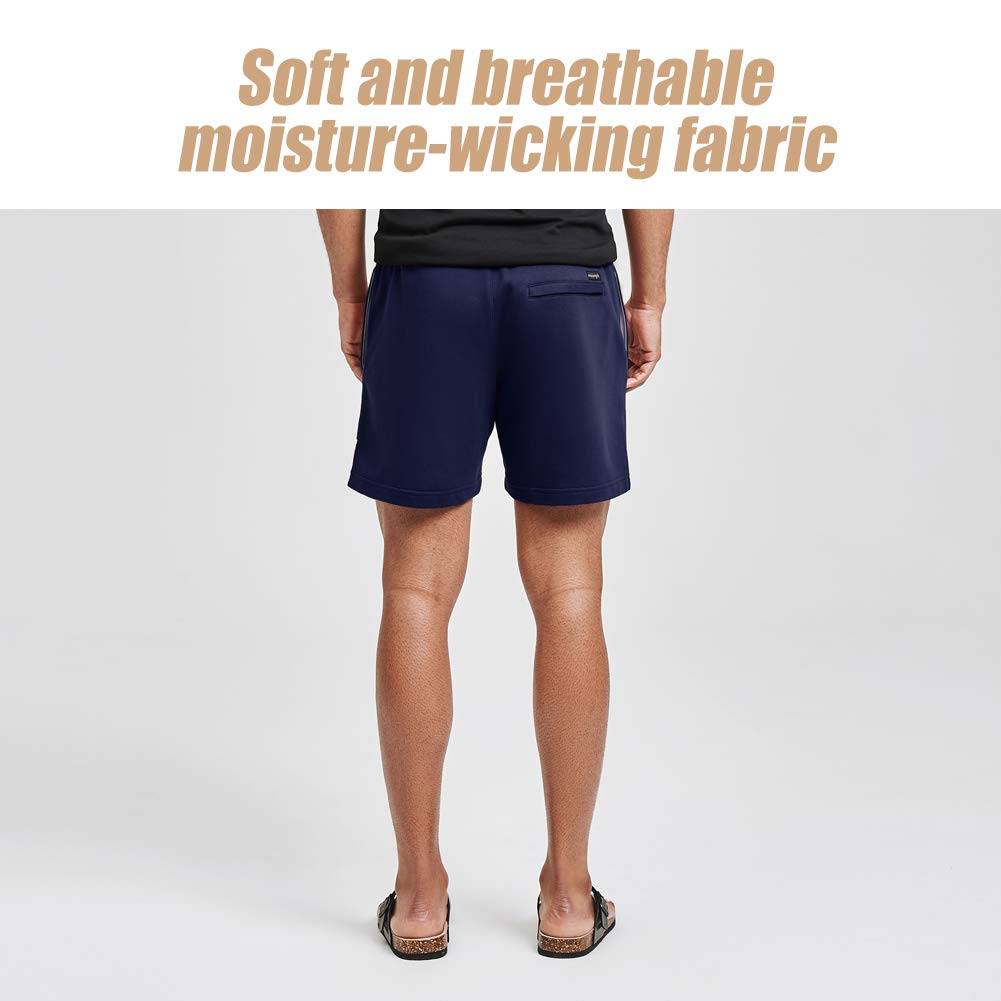 maamgic Pantalone Corti Sportivi in Felpa di Cotone da Uomo Pantaloncini da Corsa Jogging Allenamento Palestra Vita Elasticizzata con Coulisse 14cm