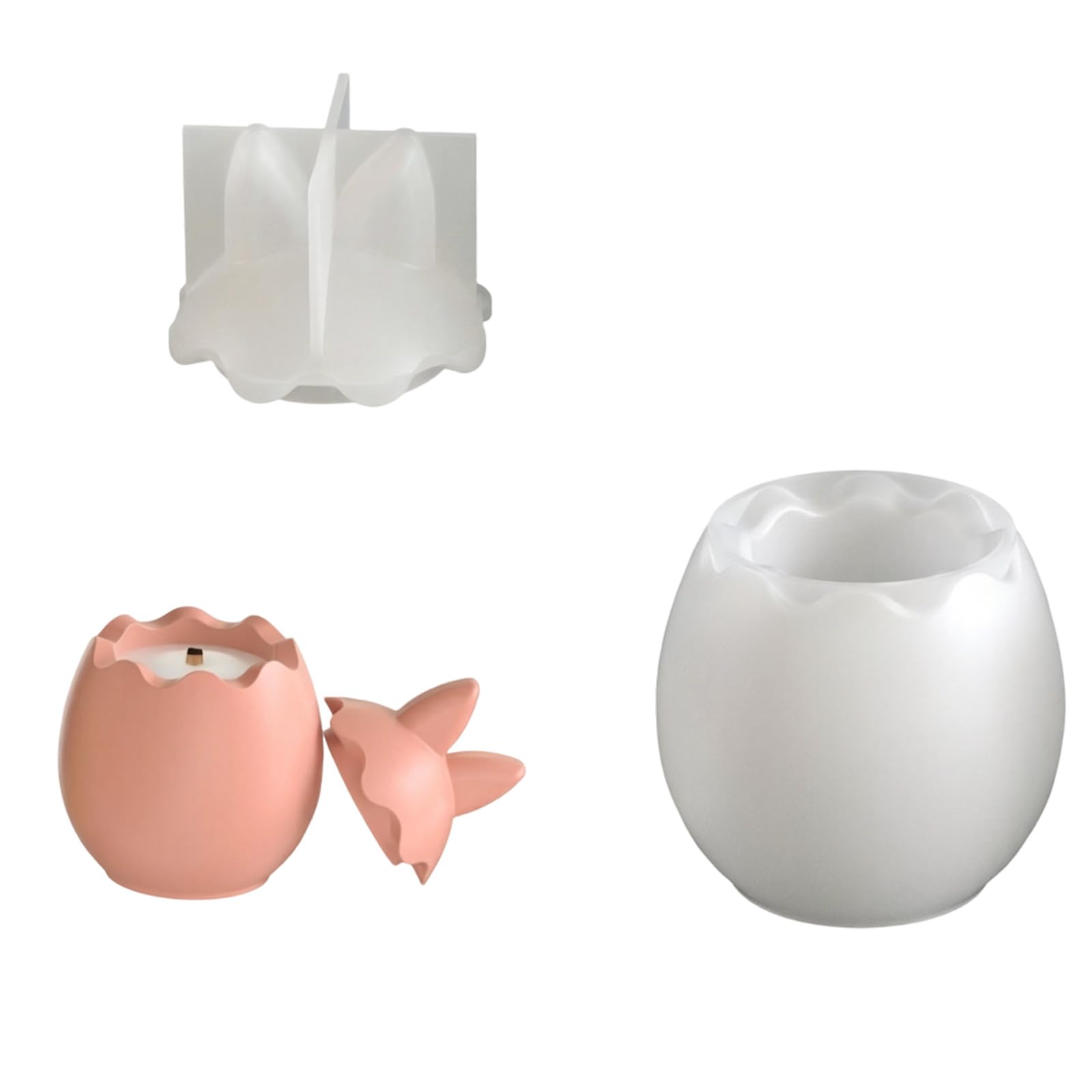 OSNIYAW Eggs Resin Jar with Lid Hare Eggs Shape Silicone Molds for Making Holder and Holiday Decoration Easter Oocyte Elastomer Cast Rosin Casting Soap Lagomorph Cup Recyclable Elastomer Holiday