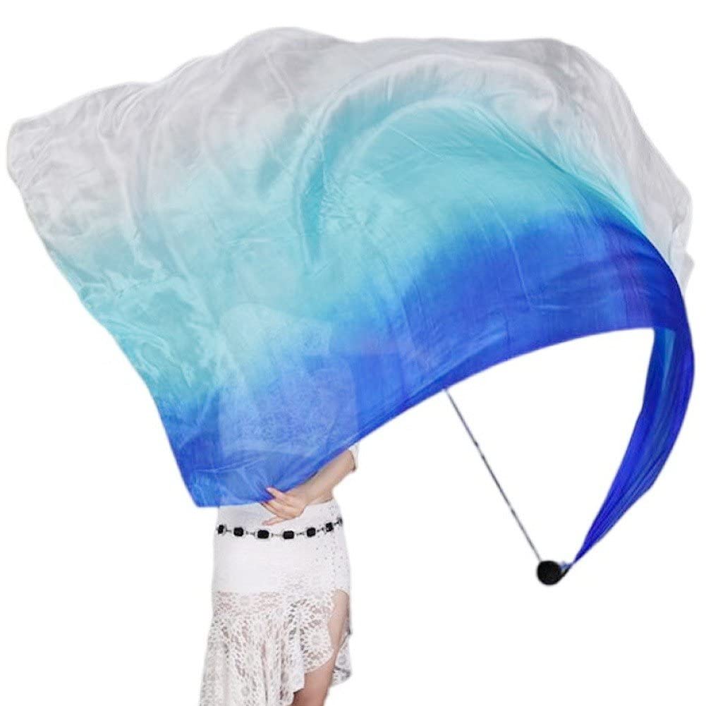 Voile de danse en soie colorée et boule poi pour pratique du belly dance