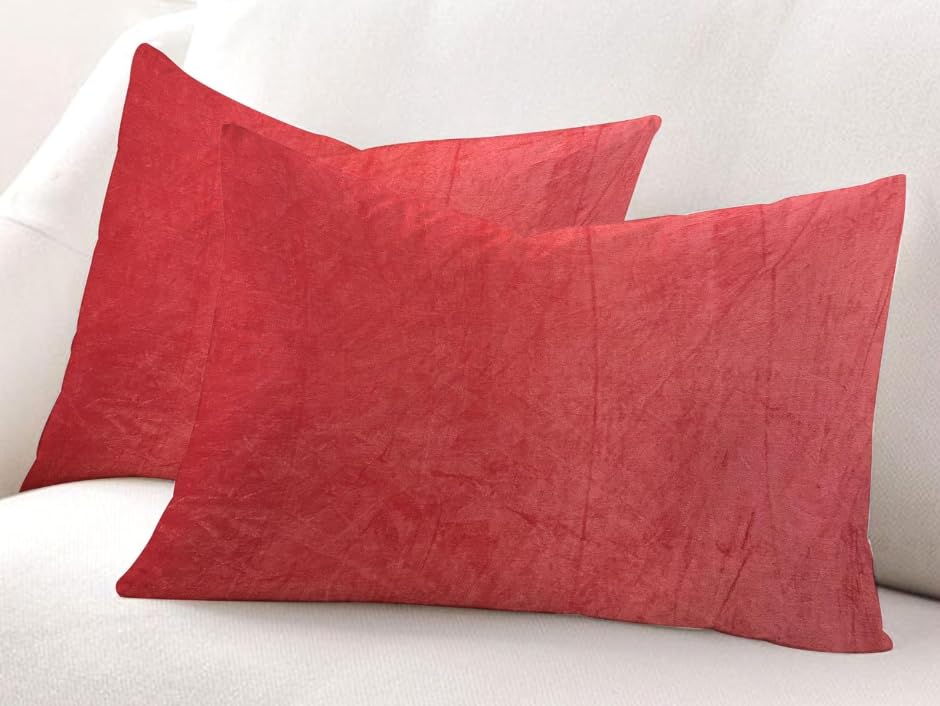 Image of Sands Premium Ultra Soft Woollen Pillow Cover Set of 2 for Winter with Zipper Closure, Cozy Pillow Case Perfect for Warmth, Flannel Warm Pillowcases, King size-18X28 Inches (Red)