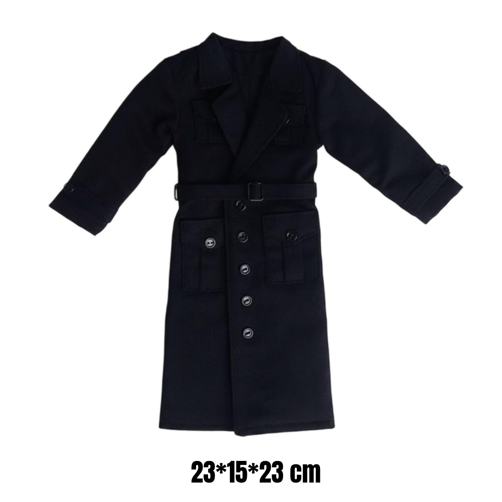 Gabardina Negra Larga Acabado Mate Gabardina Larga Mangas Largas Ropa Muñeca