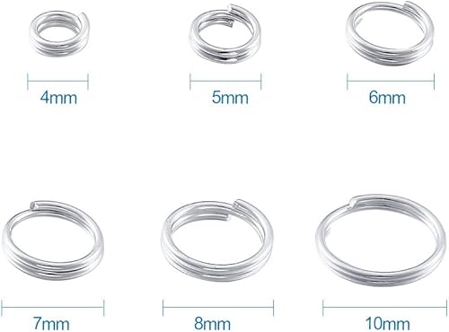 Miniatura 3 de Pandahall - 1 caja de anillos divididos de hierro de doble bucle redondo para hacer joyas de 0.157 in/0.197 in/0.236 in/0.276 in/0.315 in/0.394 in