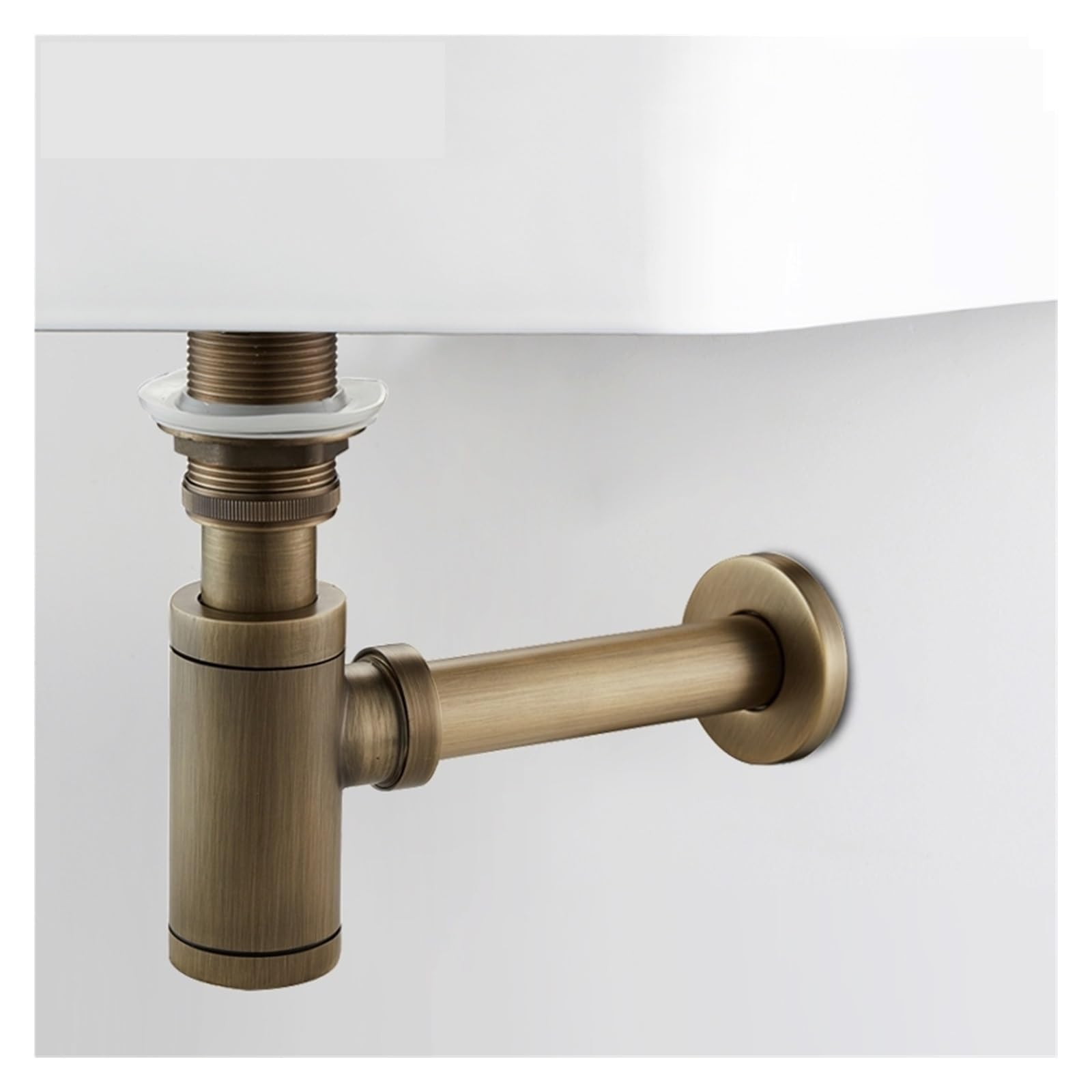 1 Stück Flaschensiphon Aus Messing, Rund, Siphon für Waschbecken