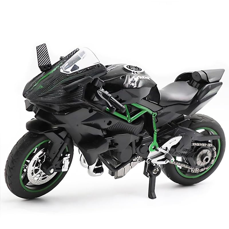 Alloy Motorbike Toy Highly Simulation Motorbike Model Pull-Back Vehicle Toy For Child Intellectual Toy Gift Set Motorcycle Model Alloy Collection Hobby Toy Gift Racing Model Decoration - Black
