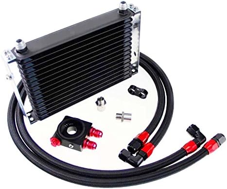LR Universal High Perfomance TRUST Thermostatic Oil Cooler Kit (15 Row, Black)