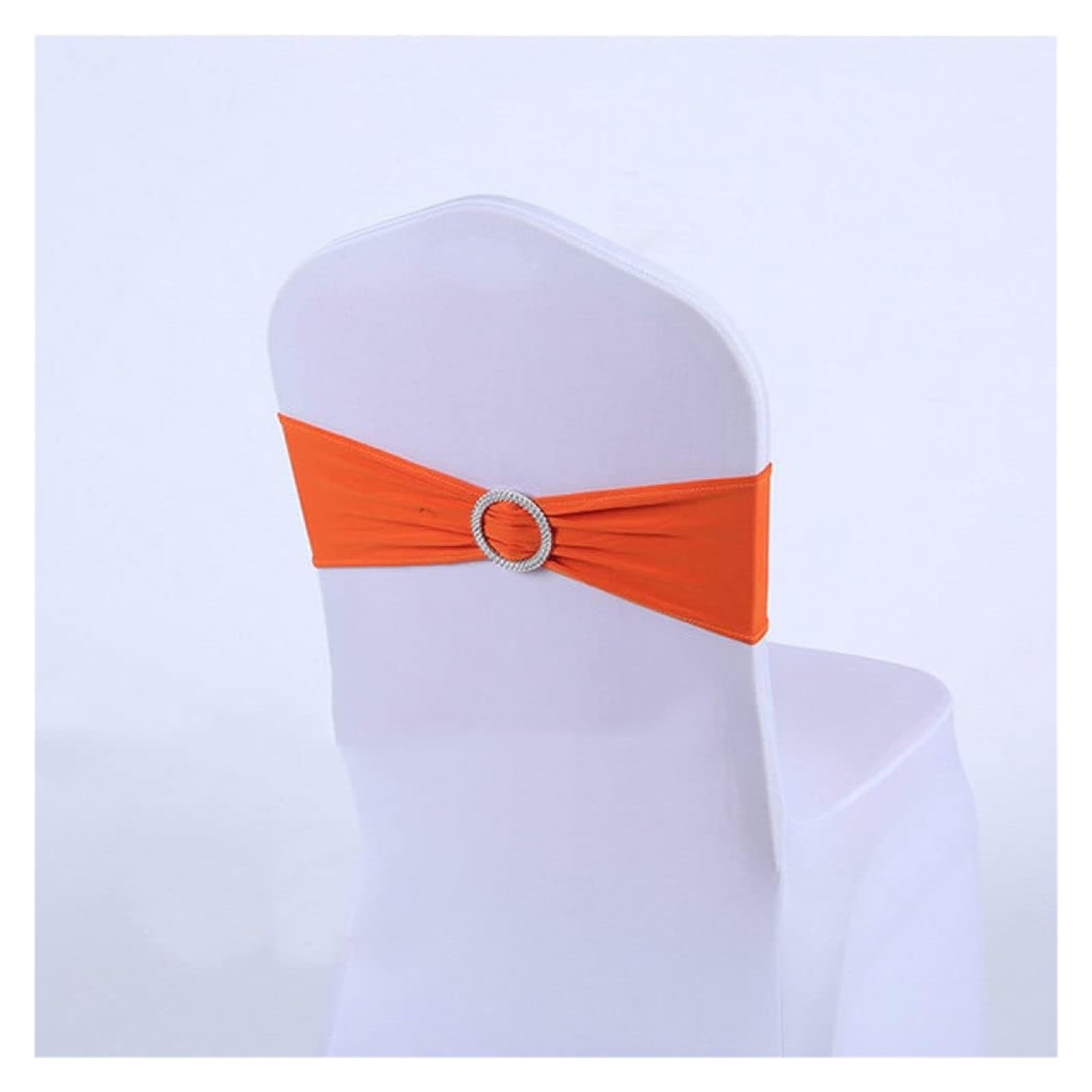 RZQVHBKXWGT chair sashes,50Pcs Elastic Spandex Chair Bands With Buckle Solider Stretch Bow Sashes Wedding Knot Banquet Christmas,red,China (Color : Wit, Size China)(Oranje)