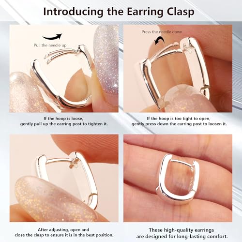 925 Sterling Silver Earrings Small Chunky Silver Earrings for Women Trendy Small Hoop Earrings Silver Hypoallergenic Earrings Small Thick Huggie Hoops Earrings for Jewelry Gifts4