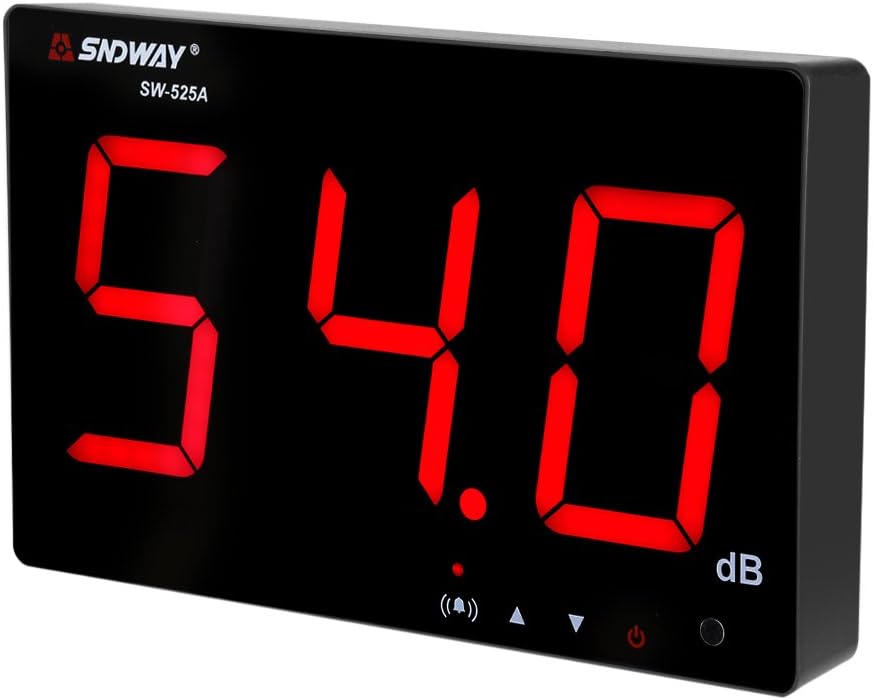 Buу 2 gеt 3 9.6'' Sound Level Meter Tester, 30~130db Sound Level Meter Tester, Large Screen LCD Display Wall Hanging Type Decibel Noise Measuring with Alarm (Sound Level Meter with Data Logger)