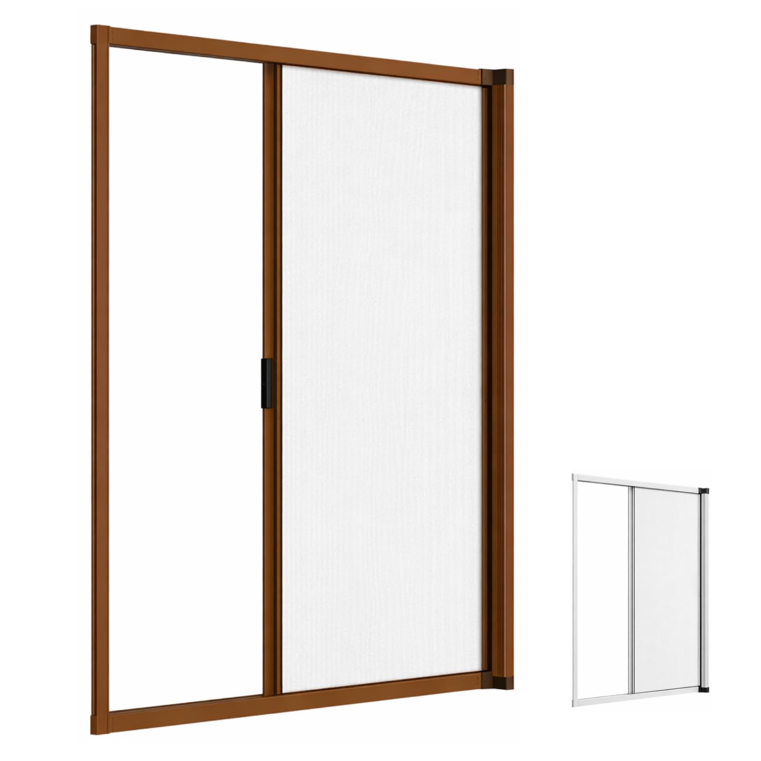 Paluplus Zanzariera Laterale a Rullo per Porta, Misura 150x250 cm, Tenda Riducibile con Struttura in Alluminio e Chiusura a Gancio, Montaggio veloce, per zanzare e insetti -3719F -8,1 (Marrone)