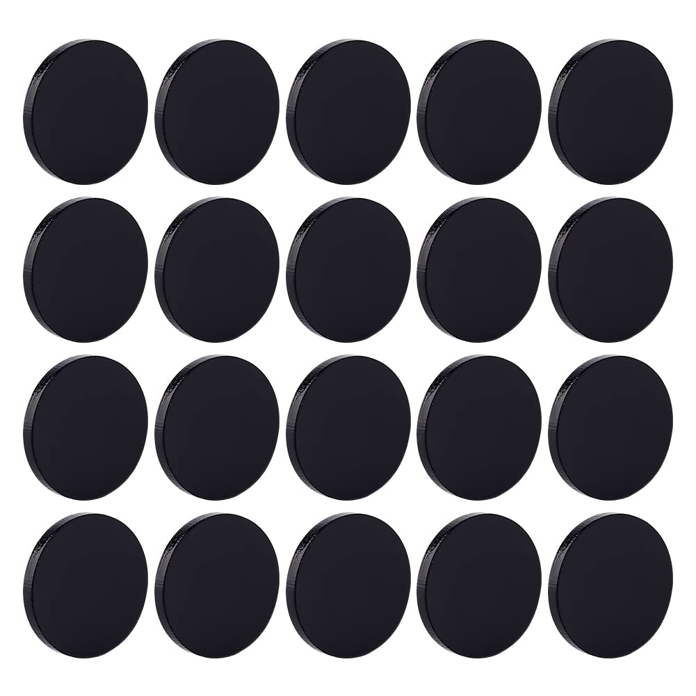 FINGERINSPIRE 80 Pcs Black Circles Acrylic Sheet 25mm Circular Miniature Bases 3mm Thick Blanks Action Figure Display Base Round Acrylic Base for Miniatures Wargame Halloween Christmas Craft Keychain