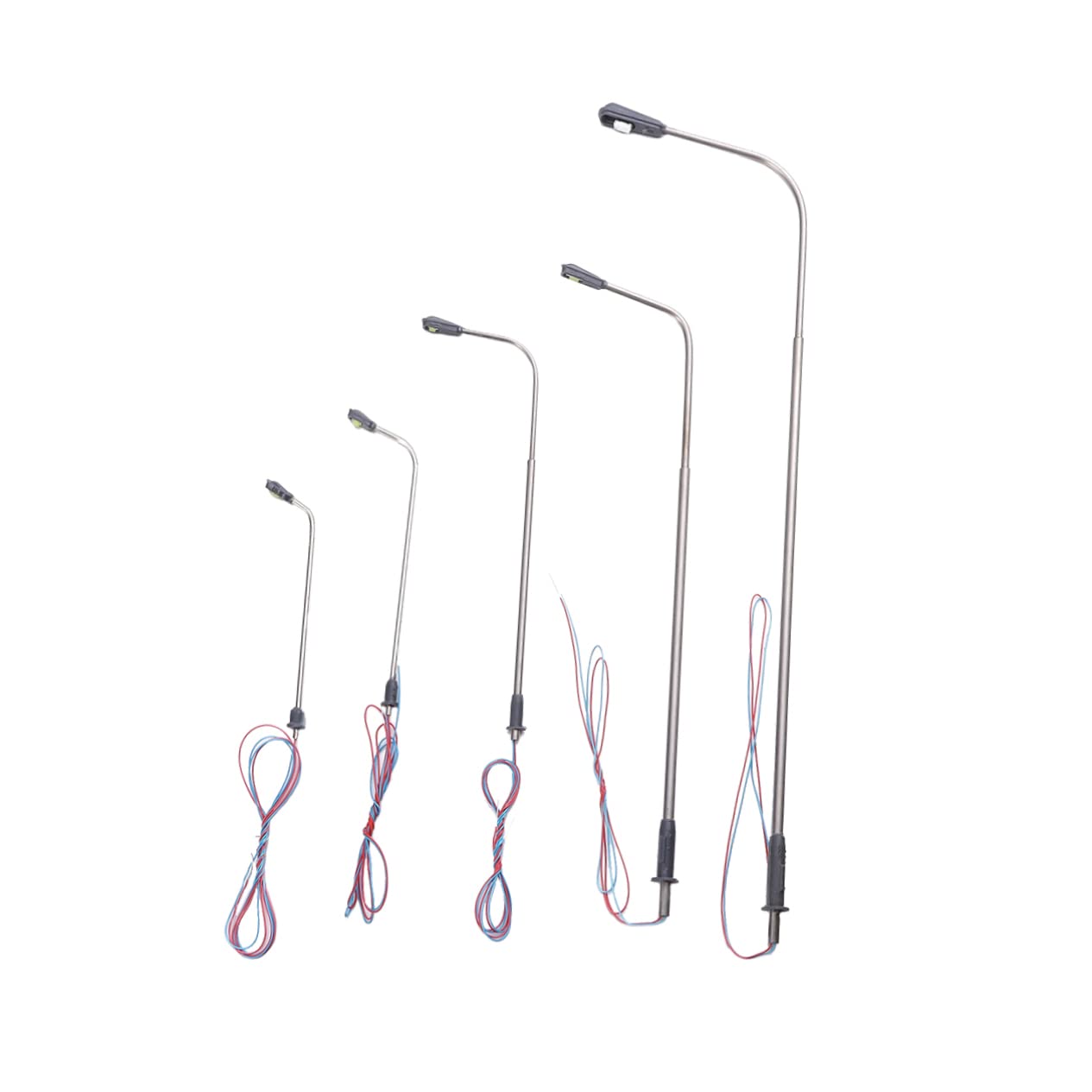 WHAMVOX 5pcs Miniature Led Landscape Street Lights 150mm 110mm 80mm 55mm 40mm Model Lamps for Dollhouse DIY