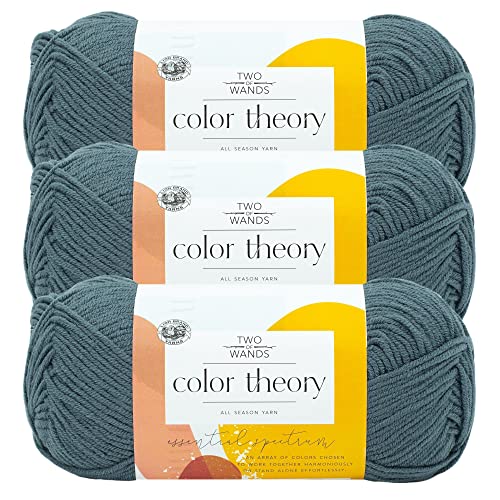 Image of Lion Brand Yarn, Color Theory Worsted Weight Yarn for Knitting and Crochet, Stonewash, 3 Pack, Acrylic Fiber with Modern Color Palette, Perfect for Sweaters, Hats and Cozy Blankets