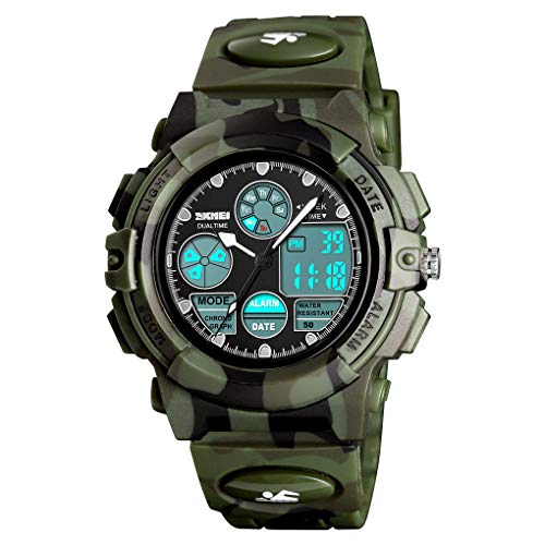 Cofuo Camouflage Watch for Kids - Waterproof, Shockproof, and Multi-Functional