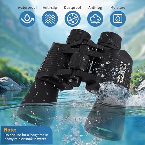 Image of 20X50 Binoculars for Adults High Powered with Low Light Vision, Bright BAK 4 Glass, Bird Watching, Safari, Trekking Waterproof & Easy Focusing Compact & Lightweight