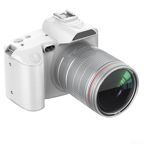 Fotocamera reflex digitale D5 con doppio obiettivo 16X anti-shake Zoom F = 2.7 2.95 mm ampia apertura touch screen 3 pollici WiFi per scatti professionali e selfie in interni ed esterni (bianco)