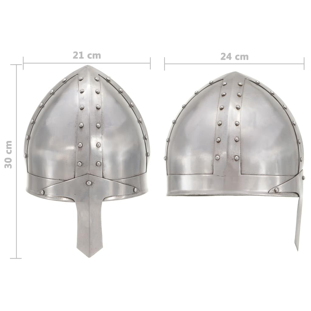 Genérico Réplica de Casco de Caballero Medieval Antiguo Larp Acero plata-286216