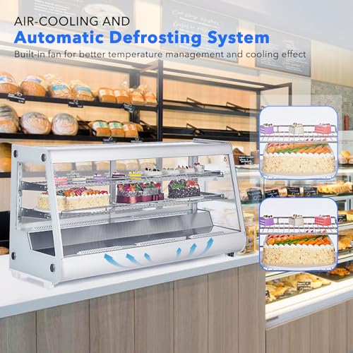 Image of 8.1 Cu.Ft Commercial Glass Door Refrigerator | Countertop Display Fridge with LED Lighting for Bakeries, Cafes, Convenience Stores | Energy Efficient, Adjustable Shelves, Auto-Closing Door