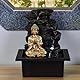 Zen Light Shira Zimmerbrunnen mit Pumpe und LED-Beleuchtung, Kunstharz, Schwarz, Einheitsgröße