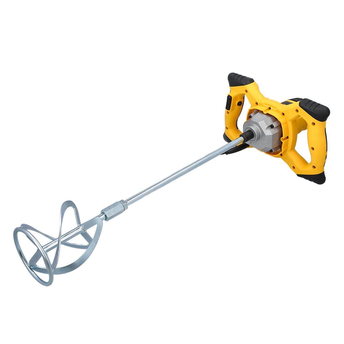 Tough Master Yellow Paddle Mixer Drill 1200W 6 Speed Settings M14 Mixing Rod, Handheld Mortar Mixer Concrete Mixer Cement Mixer Paint Mixer Plaster Adhesives Mixer