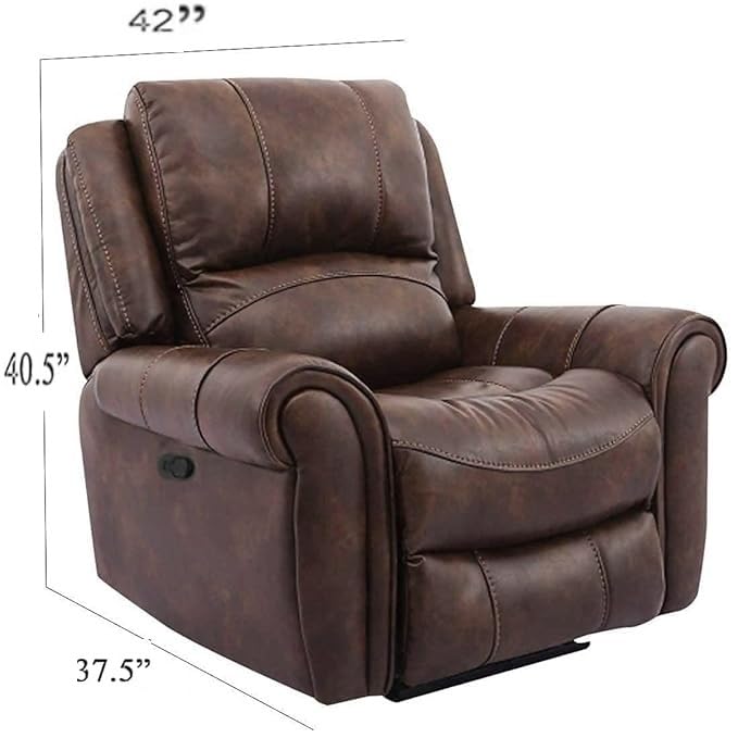 Image of Torque - Romio 1 Seater Leatherette Manual Recliner | Recliner Sofa /Chair for Living Room, Bedroom, Office | 1 Year Warranty - Brown